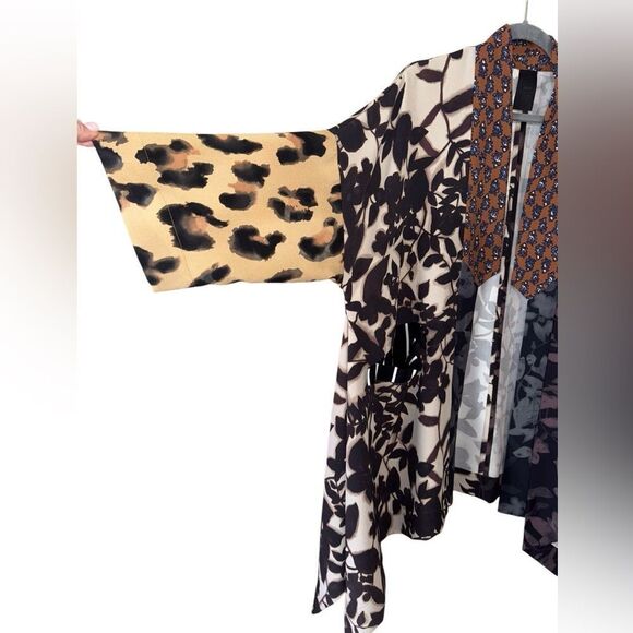 Kedem Sasson Kimono Jacket Multi Print Multi Color - One Size - Picture 5 of 7